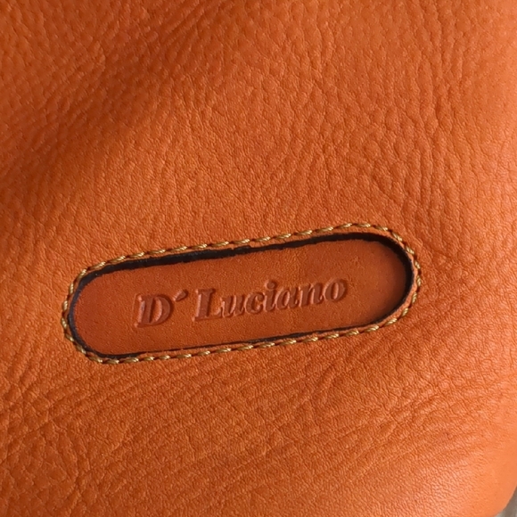 Orange Leather Bucket Shoulder Bag - Picture 3 of 10